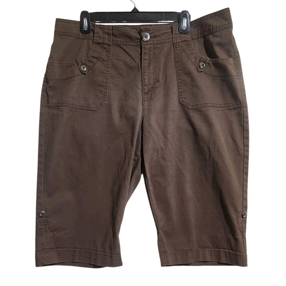 Charter Club Capri Convertible Shorts 16 XL Pockets Outdoors Hiking Brown Basics